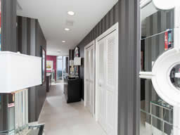 As you enter the unit, a dramatic hall